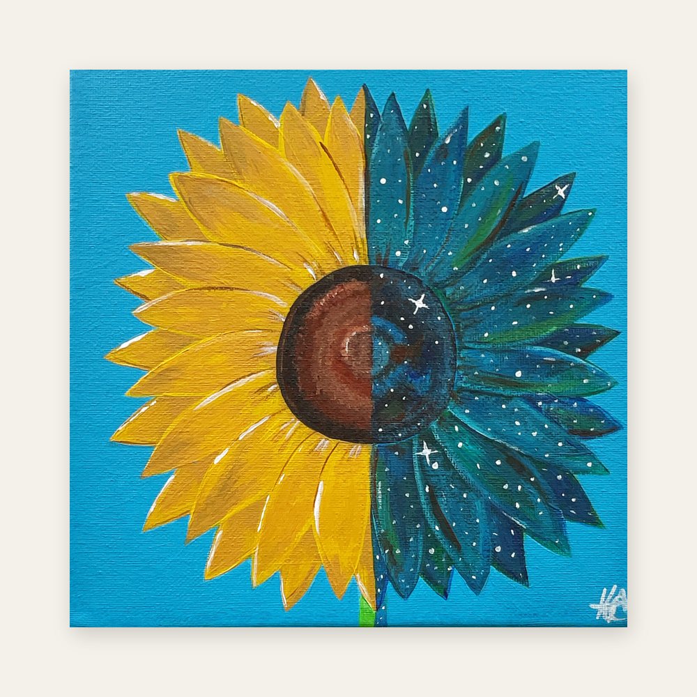 Sunflower, day & night — Acrylic on canvas · [Year]